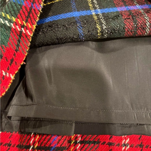 Plaid Tartan J.Crew Red and Black Sparkle Skirt - Picture 5 of 7